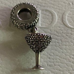 Pandora Pavé Cocktail Glass Dangle Charm  #791535CZ